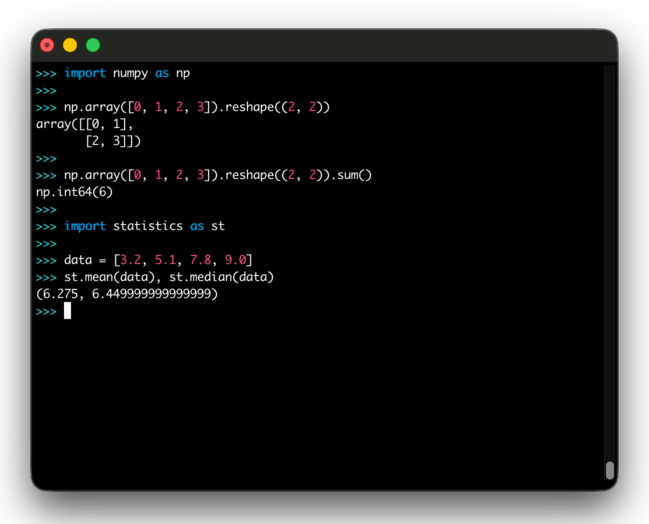 PYRS REPL screenshot showing refined syntax highlighting and output